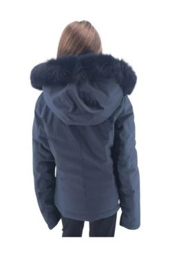 Colmar Winterjassen Blauw Short Down Jacket With Fur Hood Blue