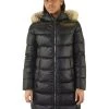 Colmar Winterjassen Zwart Long Full Zip Down Jacket With Fur Hood Black