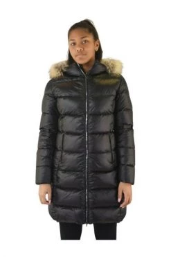 Colmar Winterjassen Zwart Long Full Zip Down Jacket With Fur Hood Black