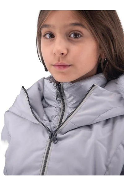 Colmar Winterjassen Grijs Short Down Jacket With Fur Hood Gray 3 Colmar Winterjassen Grijs Short Down Jacket With Fur Hood Gray - Afbeelding 3