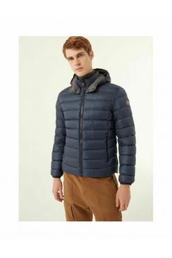 Colmar Gewatteerde Jassen Blauw Sporty Down Jacket With Detachable Hood Blue