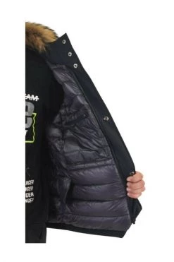 Colmar Winterjassen Zwart Short Full Zip Down Jacket With Fur Hood Black