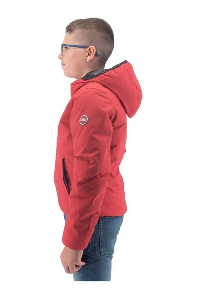 Colmar Winterjassen Rood Lined Down Jacket With Logo Inserts And Hood Red 2 Colmar Winterjassen Rood Lined Down Jacket With Logo Inserts And Hood Red - Afbeelding 2